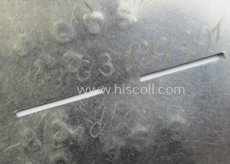 Superb - rarely found and stainless-steel-based! - WH (LW) ie. 'Fallschirmjäger'-related ID-disc, bearing the 'coded'-unit- ie. 'MOB'-designation: '210423' (and as such belonging to a soldier who served within the: '3./Sturm-Rgt.')