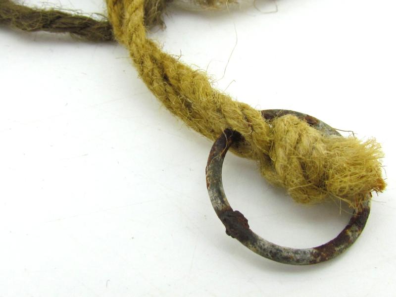 Complete late war German helmet net with attachment hooks