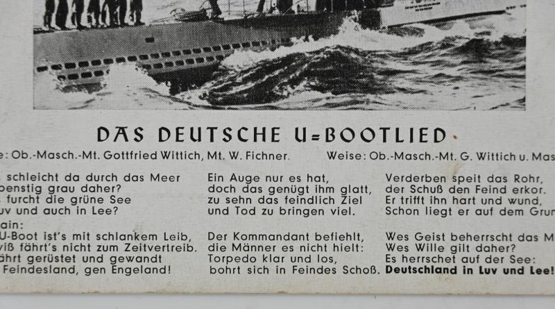 German KM U-Boat Song Postcard