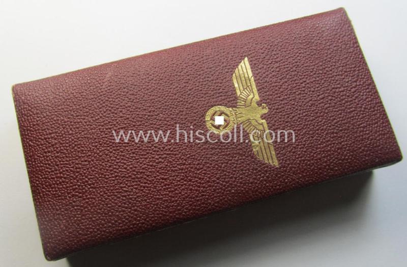 WH Czech-occupation- (ie. 'Anschluss'-) medal: '1. Oktober 1938' that comes with its period-attached 'PB-Spange' and that comes stored in its bordeaux-red-coloured- and/or non-maker-marked etui