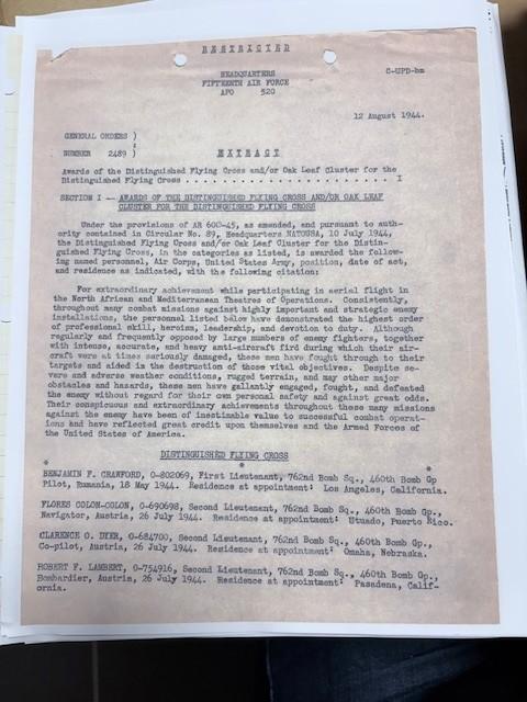US WW2 Pilot Grouping 460th Bomb Group 50 Missions!