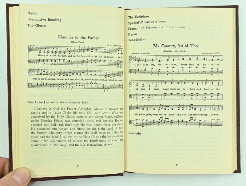US WW2 Song and Service Book