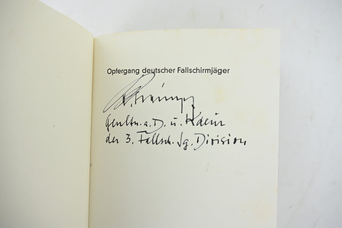 German Signed Book ''Sacrifice of the German Fallschirmjäger - Normandy - Ardennes''