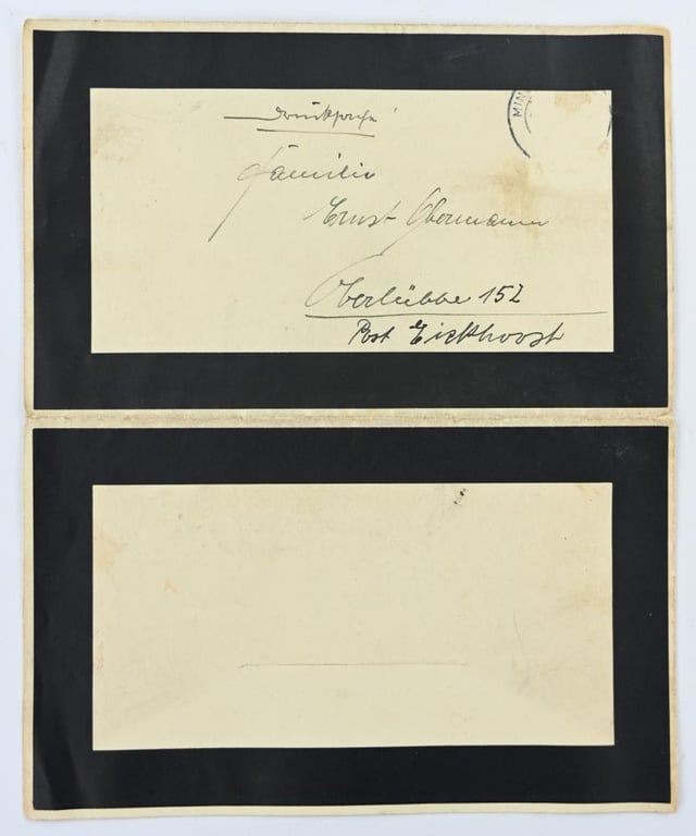 German Waffen-SS Deathcard 'Ernst Reimler'