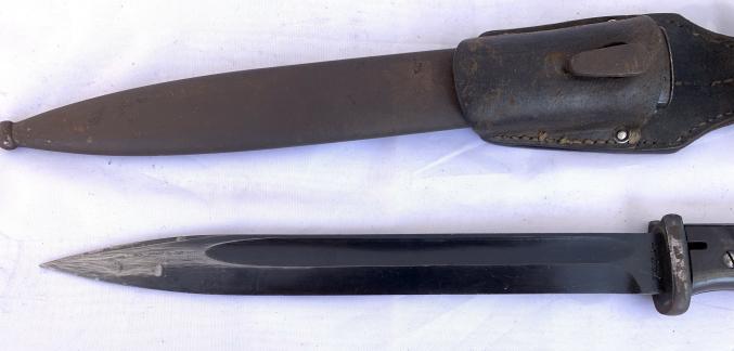 K98 Combat Bayonet with Leather Frog -matching numbers-
