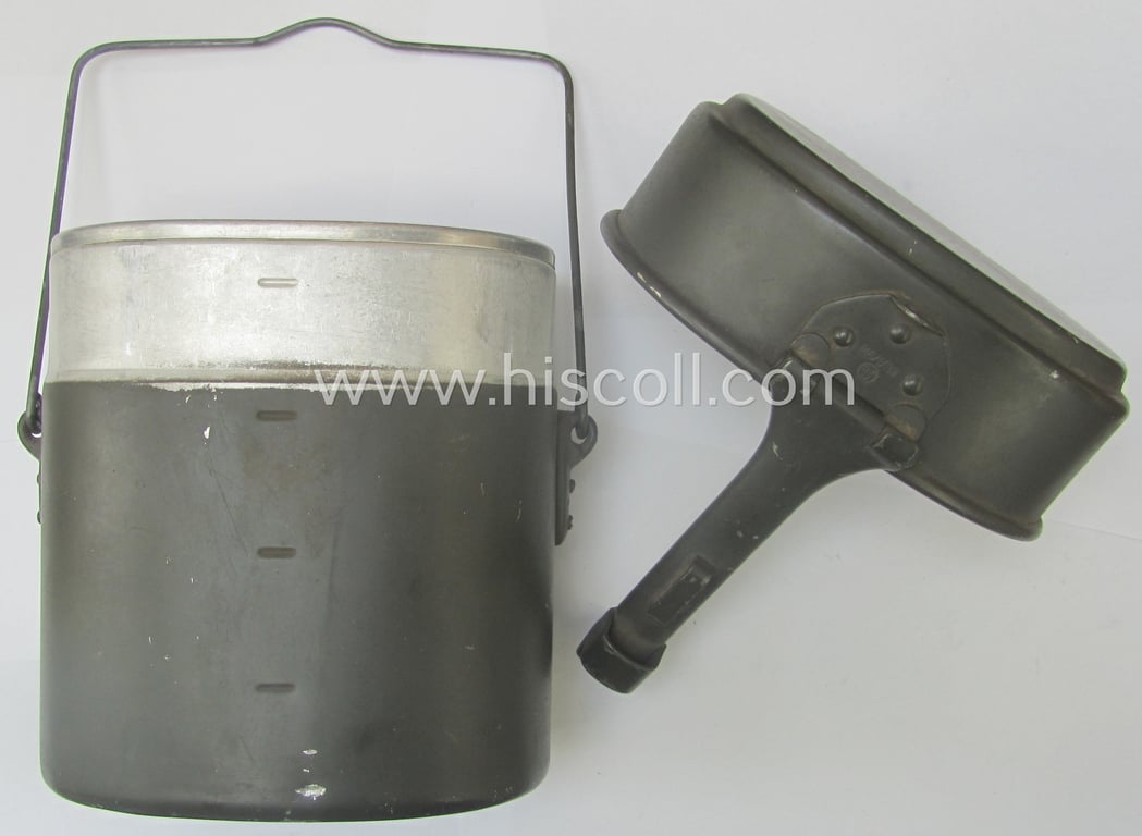 Neat - and scarcely found! - pre-war-period, field-grey-coloured (typical) 'SS-VT o. Waffen-SS'-related, 'M31-pattern' messkit (clearly marked: 'RZM M6/1/39')