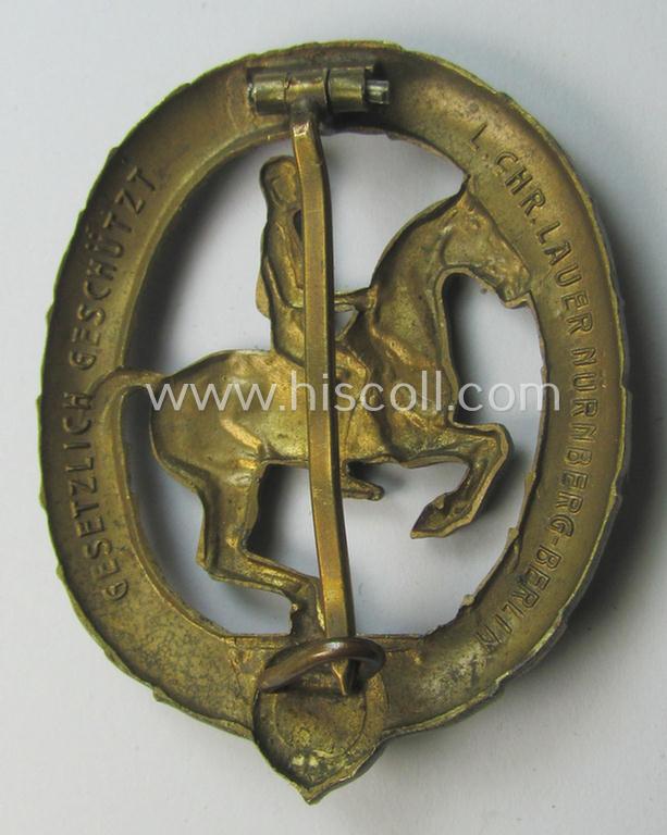 Attractive - and actually fairly scarcely encountered! - so-called: 'Deutsches Reiterabzeichen der 3. Klasse (ie. 'in Bronze') being a maker- (ie. 'L.Chr. Lauer'-) marked example that comes in a moderately worn condition