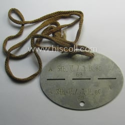 Aluminium-based, WH (Heeres) (ie. 'Infanterie'-related) ID-disc bearing the...