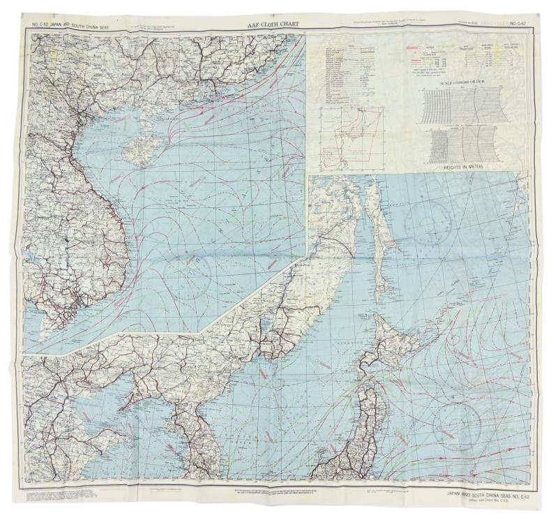 USAAF WW2 Escape Map 'Japan / East China Sea'