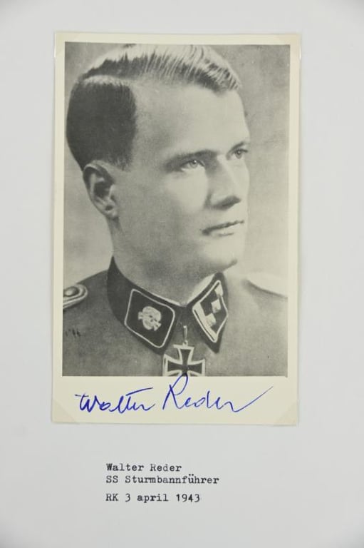Signature of Waffen-SS Knight's Cross Recipient 'Walter Reder'