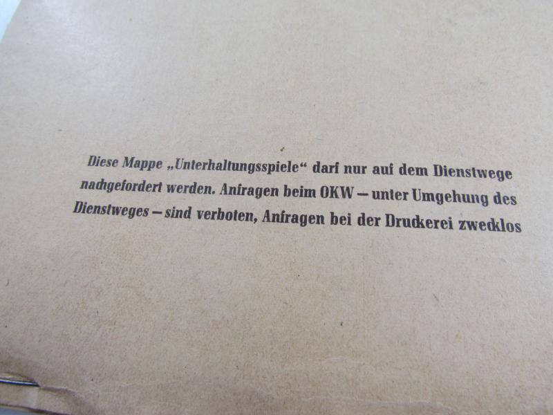 Wehrmacht 'Unterhaltungsspiele für Soldaten