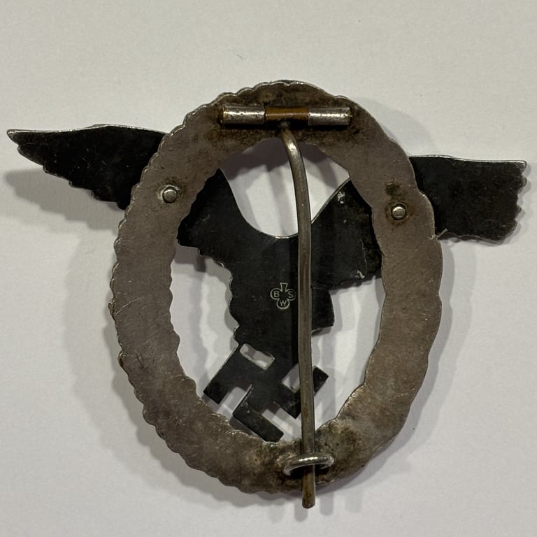 LW Pilot's Badge "BSW" Brüder Schneider Wien in Tombak