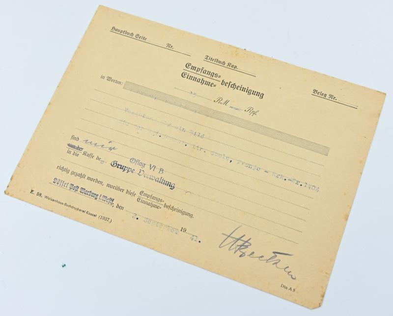 Yugoslavian Painting Reciept 'Oflag VI B'