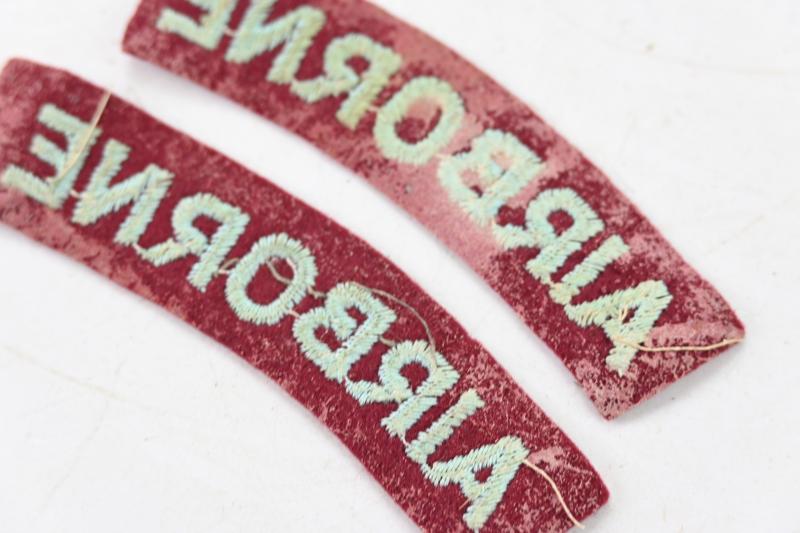 British WW2 Embroided Airborne Curved Title Set