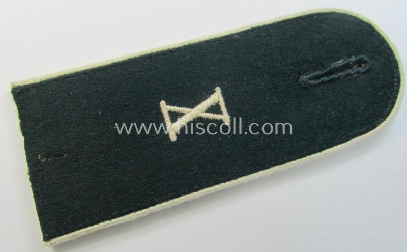 Interesting - albeit single! - pre- (ie. early-war-) period- (ie. 'M36/M40'-pattern) 'cyphered' and rounded-styled WH (Heeres) EM-type shoulderstrap as was intended for a: 'Soldat der Infanterie-Truppen u. Mitglied des Wehrkreis-Kds. 10'