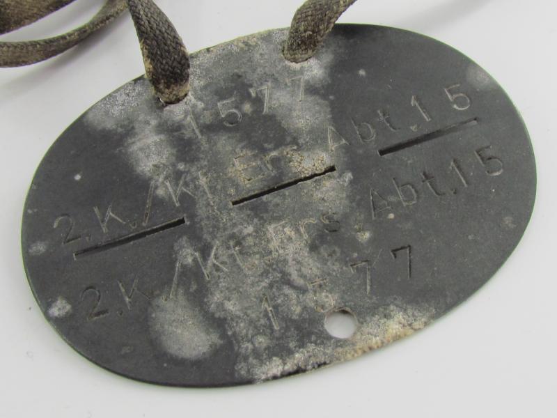 Wehrmacht Krad.Fahrer.Ers.Abt 15 Erkennungsmarke