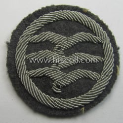 Hand-embroidered, DLV (ie. 'Deutscher Luftsportsverband'-) related: 'Segelflieger-C-Abzeichen'
