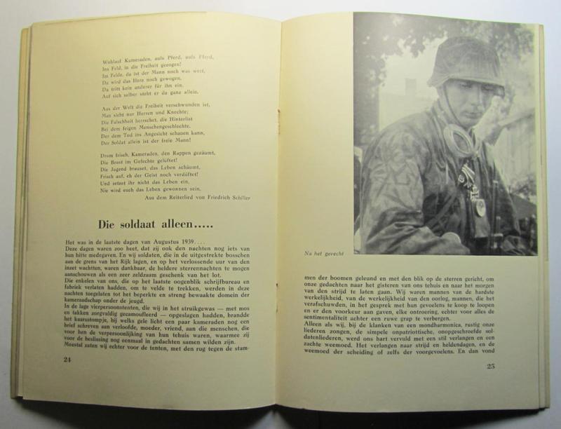 Attractive, Dutch-language issued 'SS-Leitheft' (being a so-called: 'SS-Germanisches Leitheft - 1. Jahrgang - Heft 2 - 1941') that comes in an overall very nice- (albeit used- ie. read-, condition)