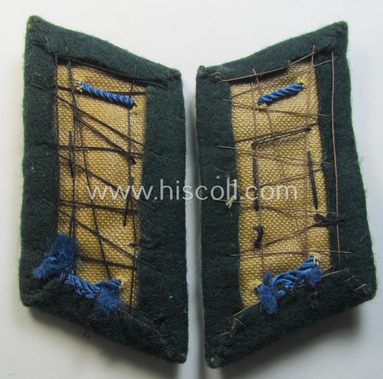 Neat - and fully matching! - pair of WH (Heeres) later-war-pattern, neatly hand-embroidered officers'-type collar-tabs (ie. 'Kragenspiegel für Offiziere') as was specifically intended for usage by an officer within the: 'TSD o. Truppensonderdiens...