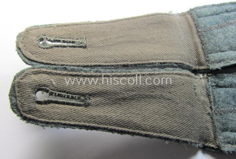 Fully matching - and just moderately used! - pair of WH (Heeres) NCO-type (ie. 'M36-/M40'-pattern- and/or 'pointed styled') formerly 'cyphered' shoulderstraps as was intended for an: 'Unteroffizier des Infanterie-Regiments 14'
