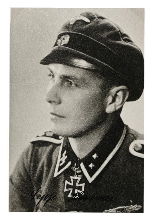 Signature of Waffen-SS KC Recipient 'Sepp Lainer'