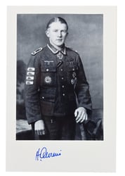 Signature of WH Knight's Cross Recipient 'Hinrichs Ahrens'
