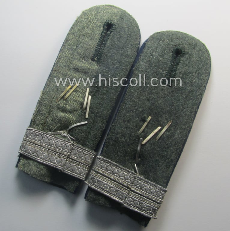Pair of WH (Heeres) 'cyphered', 'M40'-pattern ('cut-off a tunic' and 'standard-issued'!) NCO-type shoulderstraps: 'Feldwebel u. Offiziers-Anwärter der Sanitäts-Trpn.' (part of the '44. Inf.Div.')