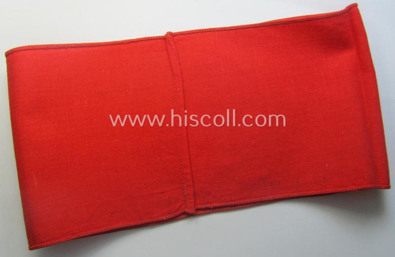 Moderately used and/or worn, linnen-based armband (ie. 'Armbinde') as was intended for usage by the staff of the: 'SA-Wehrmannschaften' (being a worn example that is void of a so-called: 'RzM'-etiket)