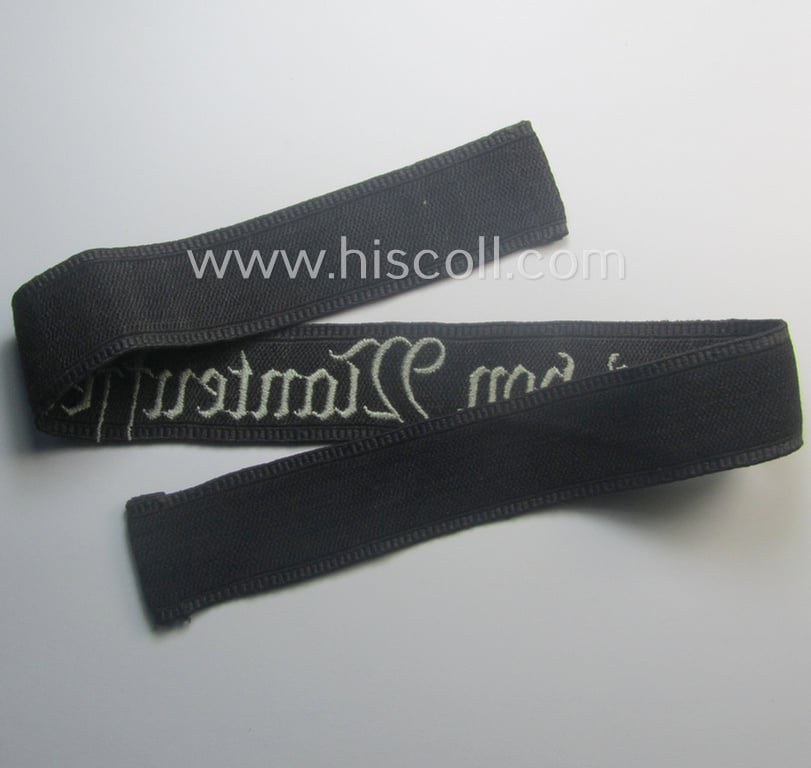Superb, SA- (ie. 'Sturmabteilungen') honorary-cuff-title (ie. 'Ärmelstreifen') entitled: 'Hans von Manteuffel' (as was intended for SA-members serving within the: 'SA-Standarte Posen / SA-Gruppe Wartheland')