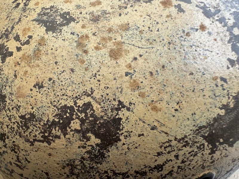 Wehrmacht M42 Camouflage Helmet in Tan Paint Captured in Normandy!