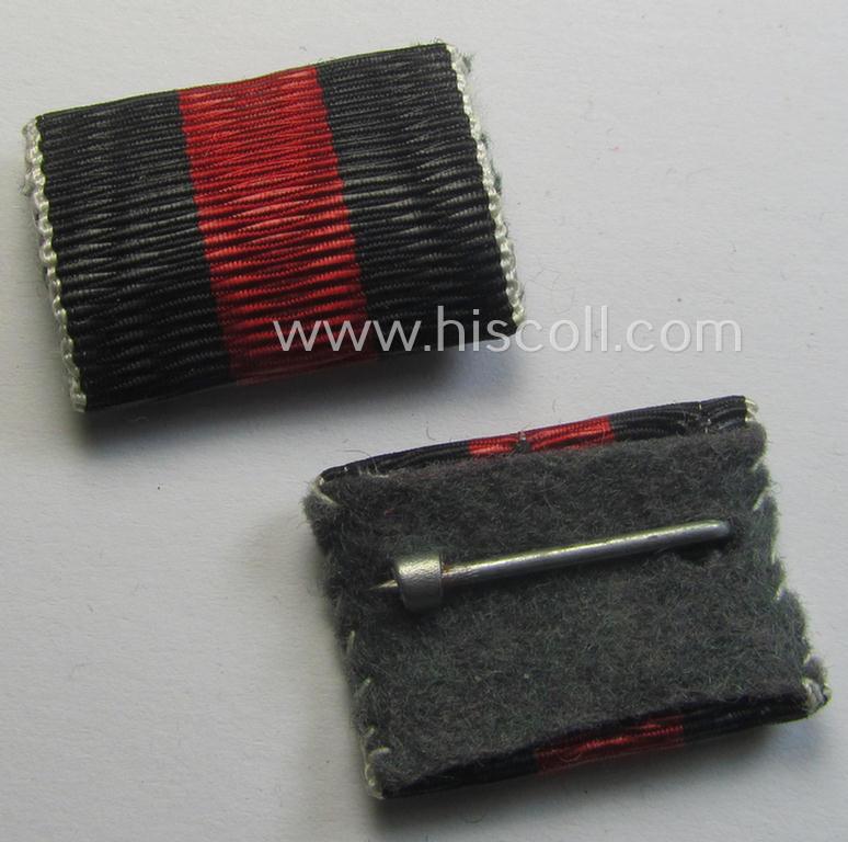 Neat - and simply never issued- nor worn! - single-pieced ribbon-bar (ie. 'Feld- o. Bandspange') as was intended for the: WH Czech 'Anschluss'- (ie. occupation-) medal: '1 October 1938'