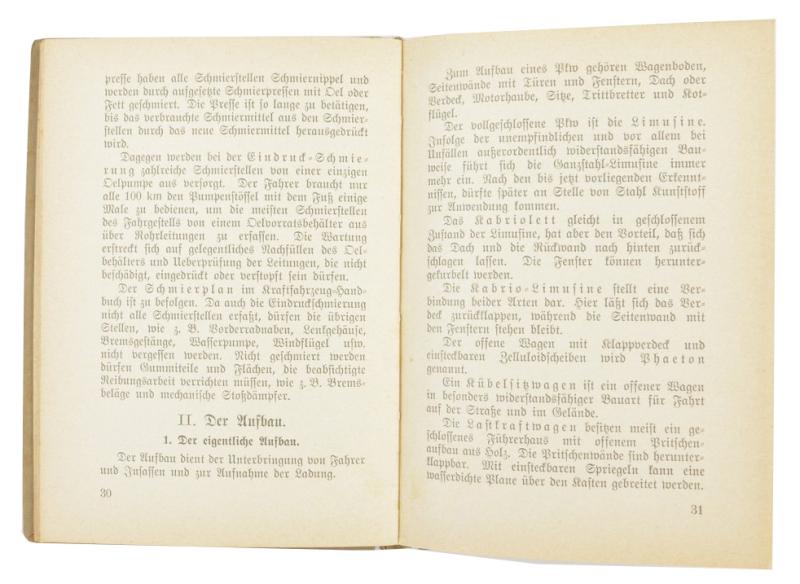German NSKK Booklet 'Das Kraftfahrzeug'