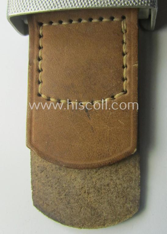 Police (ie. 'Polizei') aluminium-based belt-buckle (ie. 'Koppelschloss für Mannschaften u. Uffz. der Polizei') being a maker- (ie. 'G.G.L.'-) marked and/or '1938'-dated example that comes in a fully untouched, condition