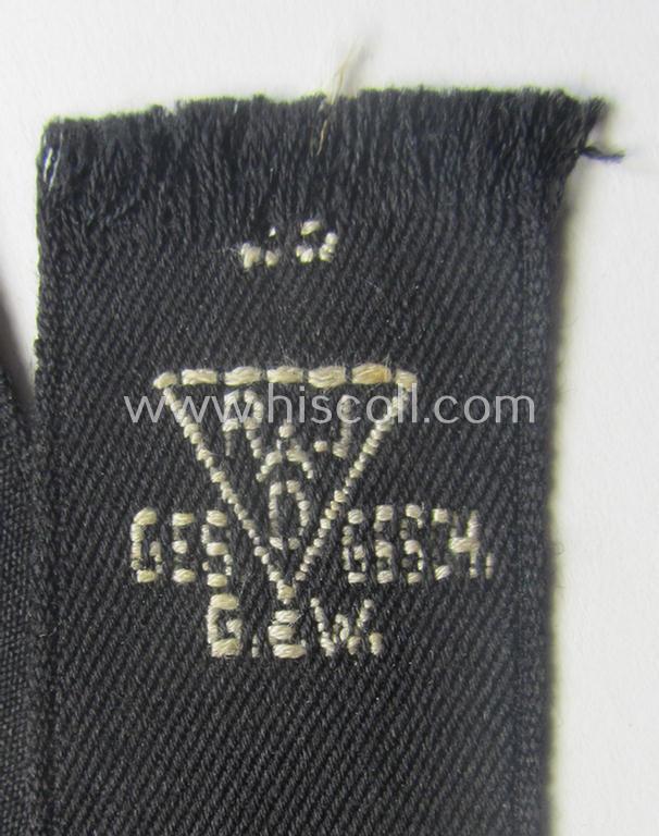 RAD (ie. 'Reichsarbeitsdienst') EM- (ie. NCO-) pattern, commemorative cuff-title (ie. 'Dienstärmelstreifen') depicting a capital 'S'-character (as was intended for commissioned-staff working on the various 'Westwall'-fortifications)