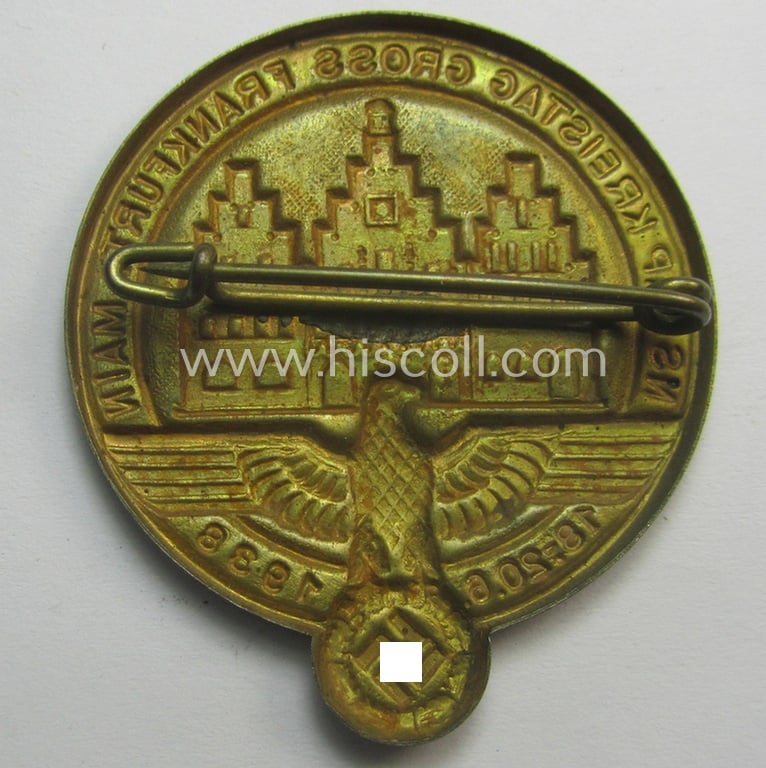Commemorative, N.S.D.A.P.-related 'tinnie': 'NSDAP Kreistag - Gross Frankfurt a. Main - 19./20. Juni 1938'
