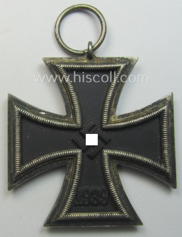 'EK II. Klasse' (or: iron cross 2nd class) being a 'variant'- and/or non-maker-marked specimen of the: 'runder Drei'- (ie. rounded-three-) pattern