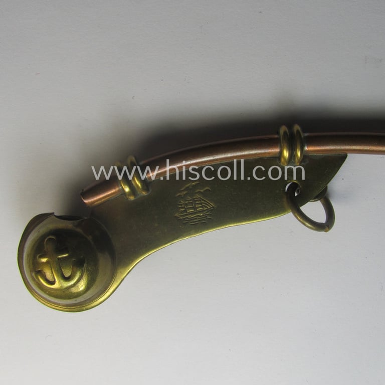 WH (Kriegsmarine) flute (ie. 'Bootsmanns-Flöte') that is constructed from multi-coloured, copper-based material