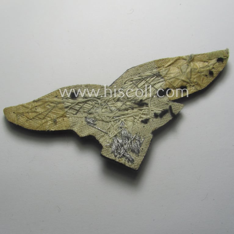 Minimally used WH (LW) officers'- (evt. NCO-) type, hand-embroidered breast-eagle (ie. 'Brustadler für Offiziere der LW')