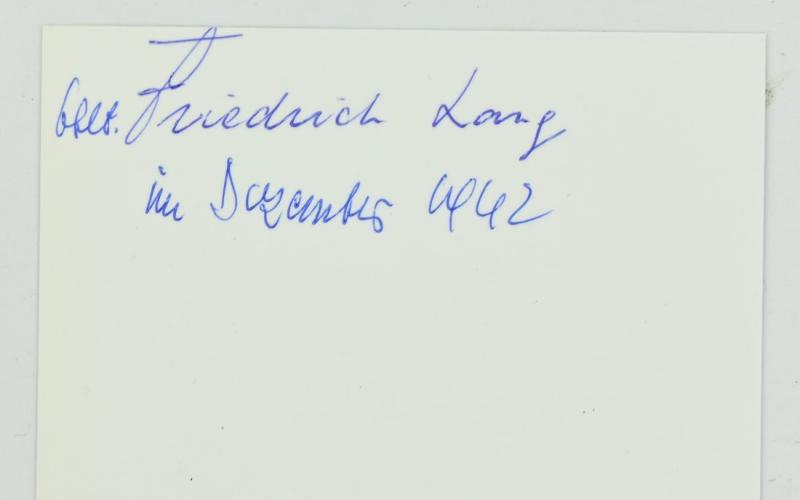Signature of Luftwaffe KC-OLC&S Recipient 'Friedrich Lang'