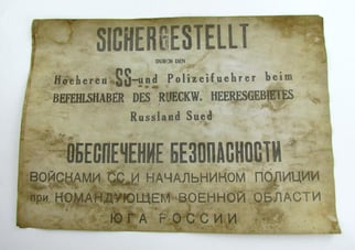 Original WWII German SS “SICHERGESTELLT” Notice – South...