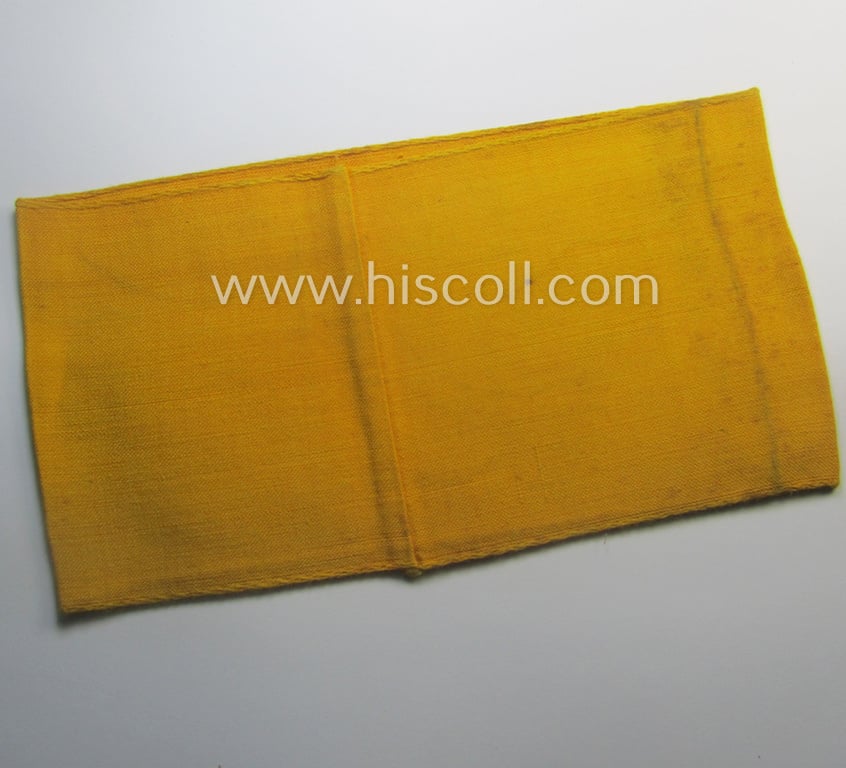 Linnen-based- and/or 'machine-woven', golden-yellow-coloured armband (ie. 'Armbinde') showing a woven eagle-device as specifically intended for (civilian) staff-members (ie. 'Zivilangestellten') of the armed forces ie. 'Deutsche Wehrmacht'