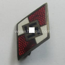 HJ (ie. 'Hitlerjugend') enamelled lapel-pin (ie.: 'Raute') with...