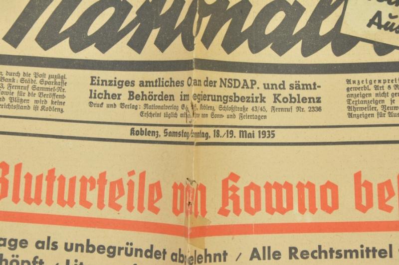 German Third Reich Newspaper 'Nationalblatt'