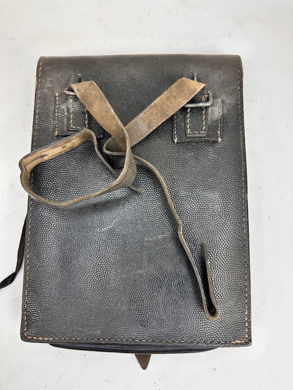 Original German WWII Black Leather Mapcase