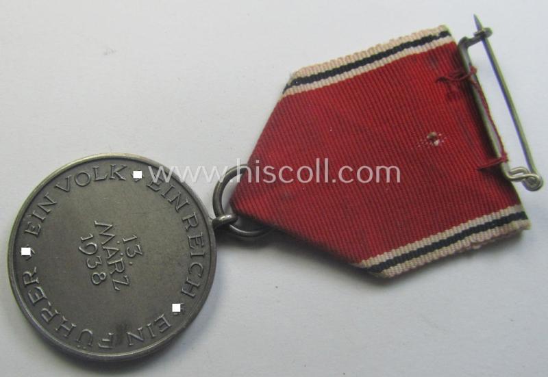 WH Austrian-occupation- (ie. 'Anschluss'-) medal: '13. März 1938' being a neat (albeit minimally tarnished) example that came as issued and/or recently found