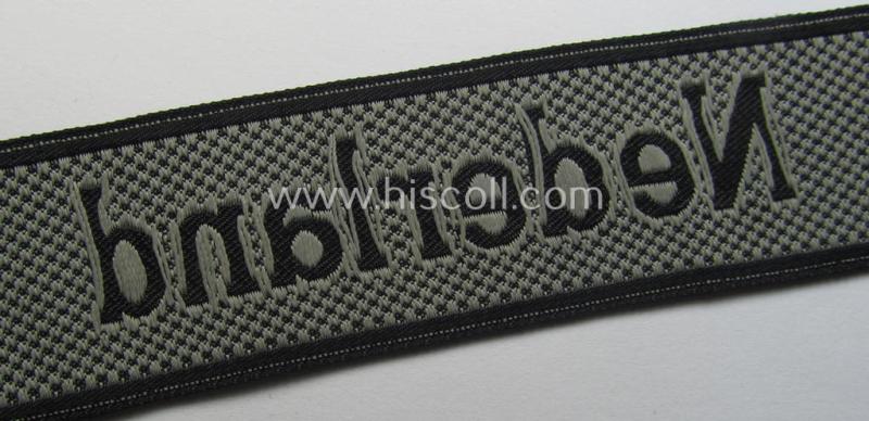 Waffen-SS, 1943-pattern cuff-title (ie. 'Ärmelstreifen'): '23. SS Freiwilligen-Panzer-Grenadier Division' ("Nederland")