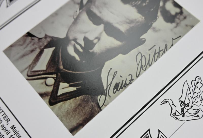 Signature of Wehrmacht (Heer) KC Recipient 'Heinz Ritter'
