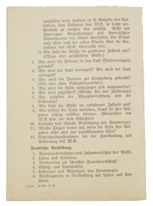 German WH MG Handbook