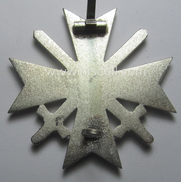 Luxuriously-styled! - 'KvK 1. Klasse mit Schwertern' being an attractive and maker- (ie. '1'-) marked specimen that is executed in typical, silverish-coloured metal (ie. 'Buntmetall') and that comes in a wonderful condition