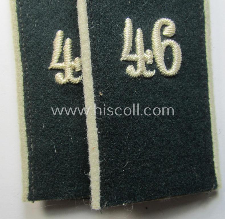 Pair of WH (Heeres) early-war-period- (ie. 'M36'- ie. 'M40'-pattern) 'cyphered' EM-type shoulderstraps: 'Soldat des Infanterie-Rgts. 46'